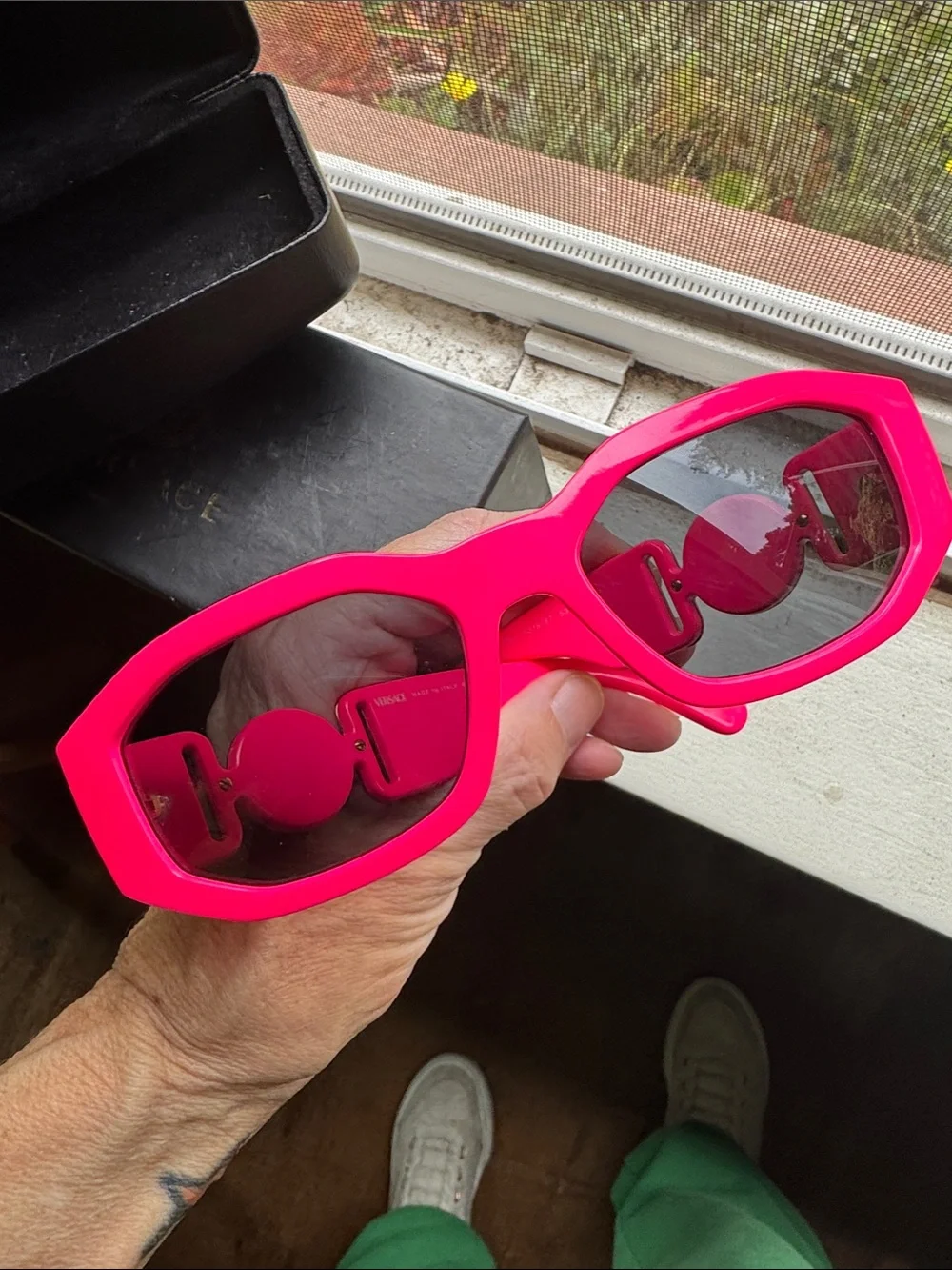 Versace hot neon pink Medusa sunglasses
